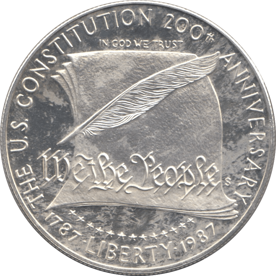 1987 USA SILVER DOLLAR US CONSTITUTION 200TH ANNIVERSARY - SILVER WORLD COINS - Cambridgeshire Coins