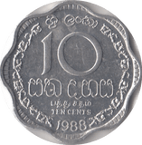 1988 10 CENTS SRI LANKA - WORLD COINS - Cambridgeshire Coins