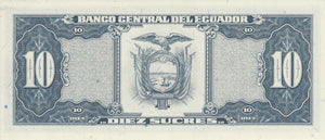1988 10 SUCRES ECUADOR BANKNOTE ECUADOR REF 718 - World Banknotes - Cambridgeshire Coins