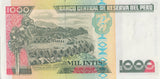 1988 1000 INTIS BANCO CENTRAL DE RESERVA DEL PERU PERU BANKNOTE REF 22 - World Banknotes - Cambridgeshire Coins