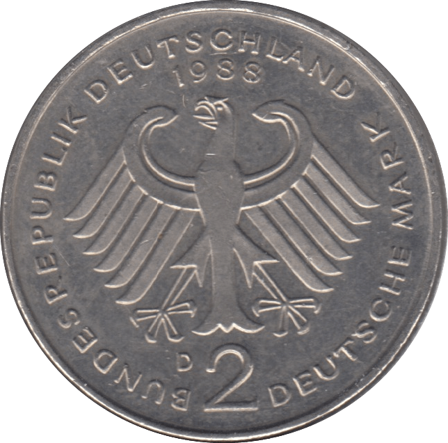 1988 2 DEUTSCHE MARK GERMANY - WORLD COINS - Cambridgeshire Coins
