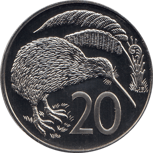 1988 20 CENTS NEW ZEALAND ( BU ) - WORLD COINS - Cambridgeshire Coins