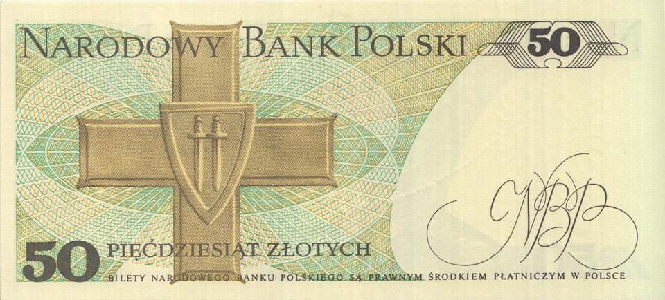 1988 BANK OF POLAND 50 ZLOTY BANKNOTE REF 1306 - World Banknotes - Cambridgeshire Coins
