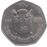 1988 IRELAND FIFTY PENCE - WORLD COINS - Cambridgeshire Coins