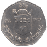1988 IRELAND FIFTY PENCE - WORLD COINS - Cambridgeshire Coins