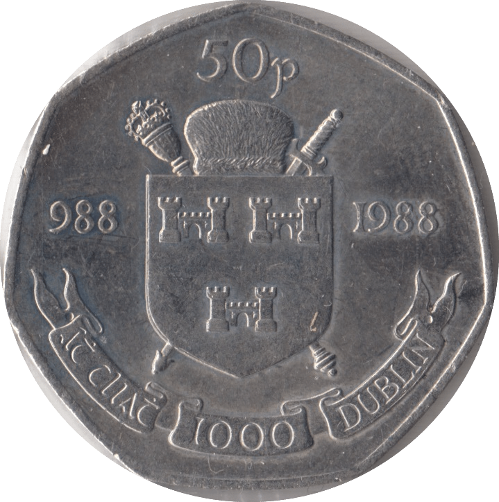 1988 IRELAND FIFTY PENCE - WORLD COINS - Cambridgeshire Coins