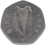 1988 IRELAND FIFTY PENCE - WORLD COINS - Cambridgeshire Coins
