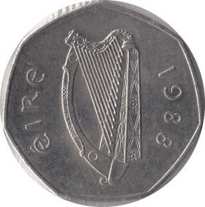 1988 IRELAND FIFTY PENCE - WORLD COINS - Cambridgeshire Coins