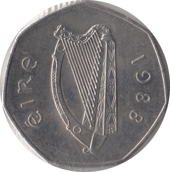 1988 IRELAND FIFTY PENCE - WORLD COINS - Cambridgeshire Coins