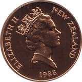 1988 ONE CENT NEW ZEALAND ( BU ) - WORLD COINS - Cambridgeshire Coins