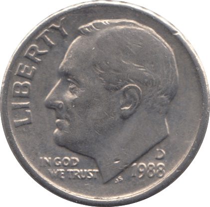 1988 ONE DIME USA - SILVER WORLD COINS - Cambridgeshire Coins