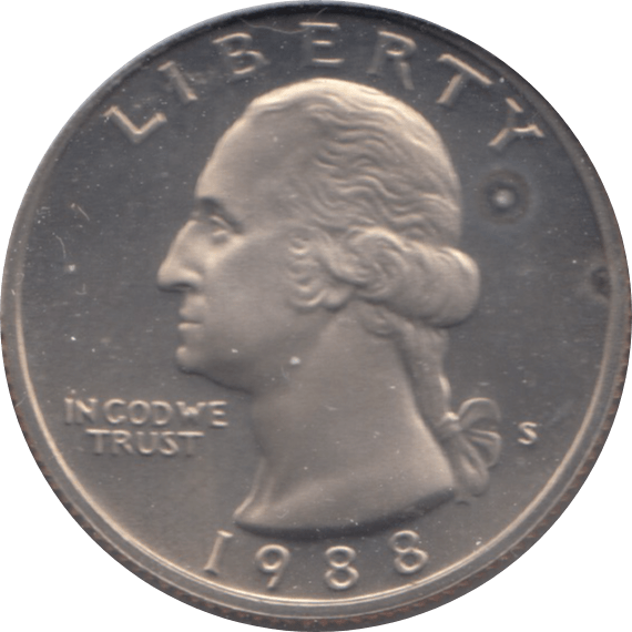 1988 QUARTER DOLLAR USA ( UNC ) S - WORLD COINS - Cambridgeshire Coins