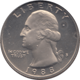 1988 QUARTER DOLLAR USA ( UNC ) S - WORLD COINS - Cambridgeshire Coins