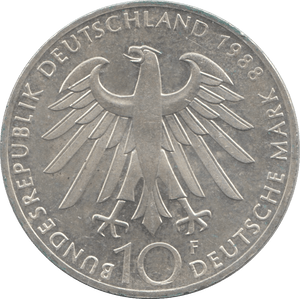 1988 SILVER 10 MARKS GERMANY - SILVER WORLD COINS - Cambridgeshire Coins