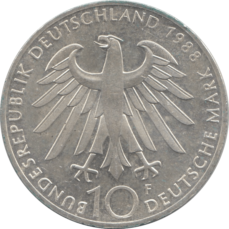 1988 SILVER 10 MARKS GERMANY - SILVER WORLD COINS - Cambridgeshire Coins