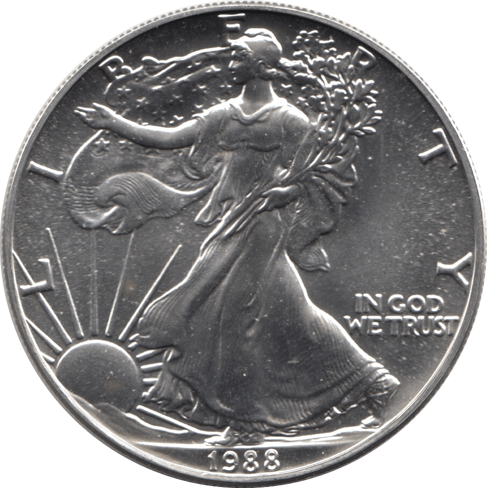 1988 SILVER LIBERTY DOLLAR USA - SILVER WORLD COINS - Cambridgeshire Coins