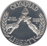 1988 SILVER PROOF OLYMPIAD DOLLAR USA - SILVER WORLD COINS - Cambridgeshire Coins