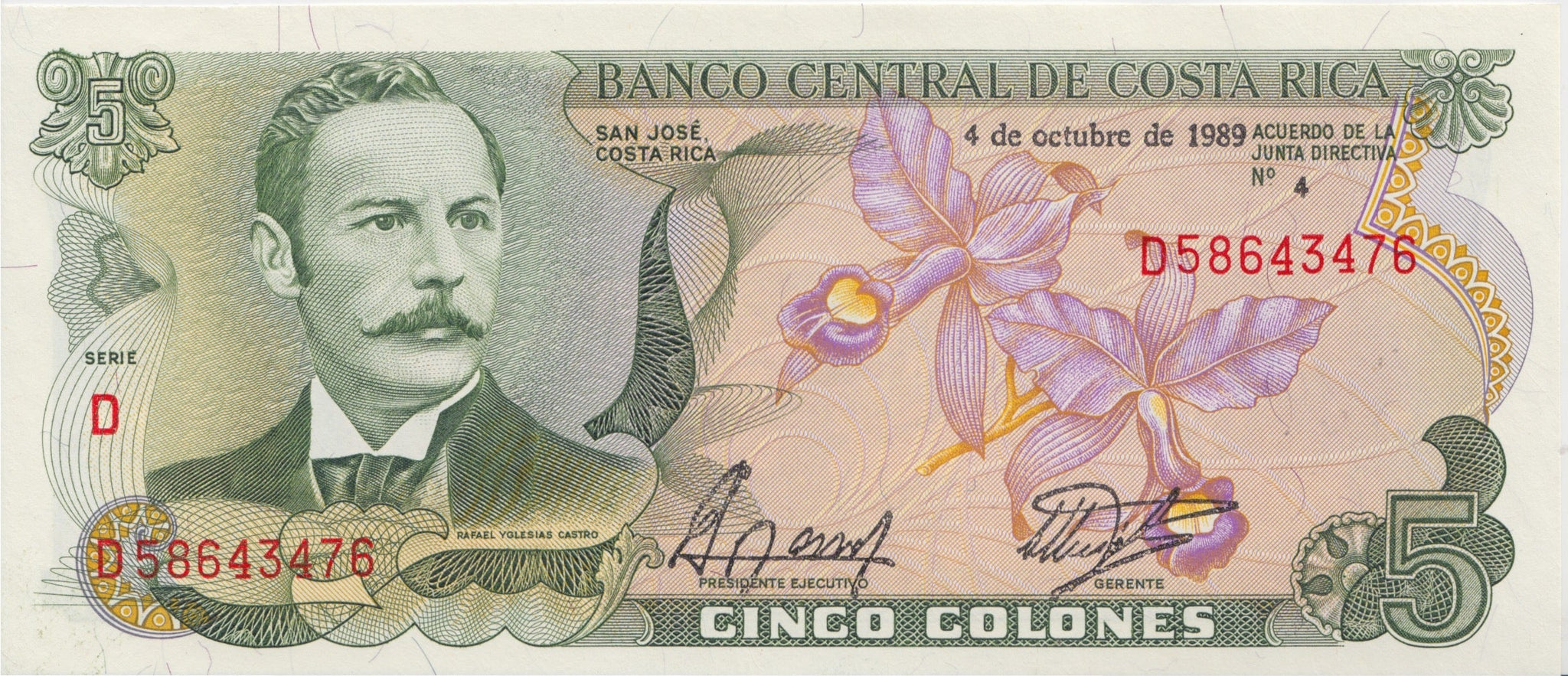 Costa Rica Banknotes Set 1989 5 COLONES BANKNOTE COSTA RICA REF 638 World Banknotes ...