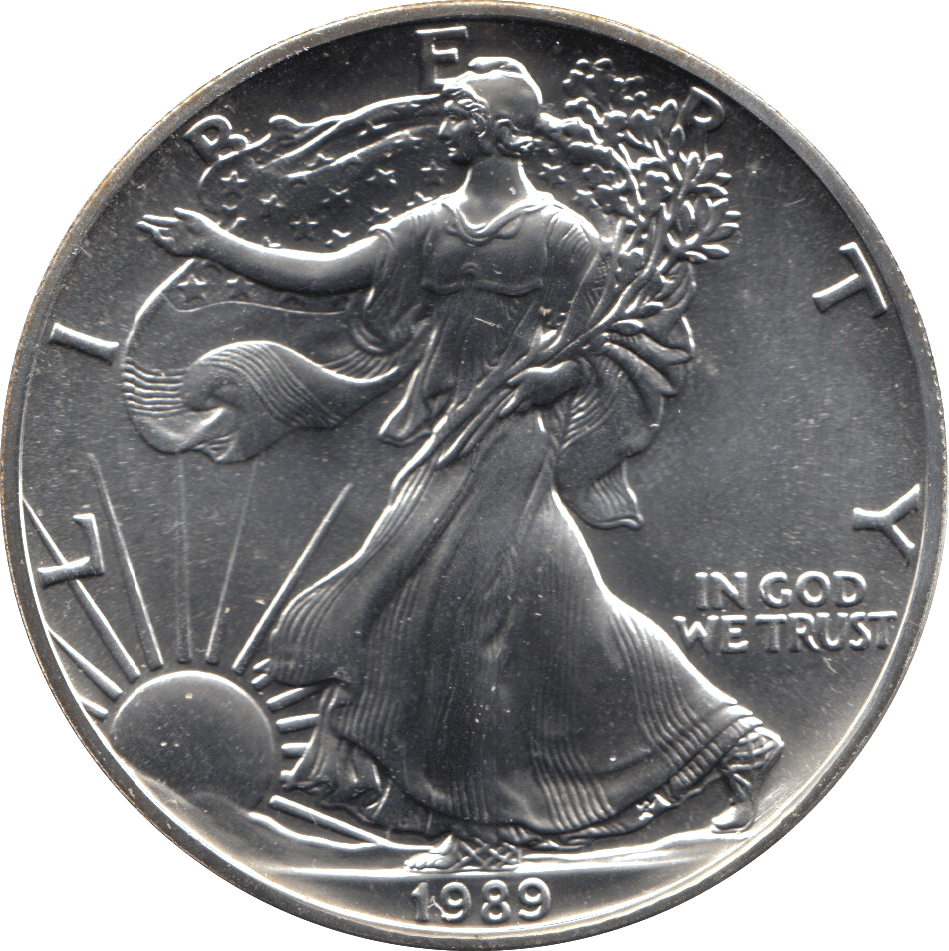 1989 AMERICAN EAGLE SILVER DOLLAR USA - SILVER WORLD COINS - Cambridgeshire Coins