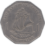 1989 EAST CARIBBEAN STATES ONE DOLLAR - WORLD COINS - Cambridgeshire Coins