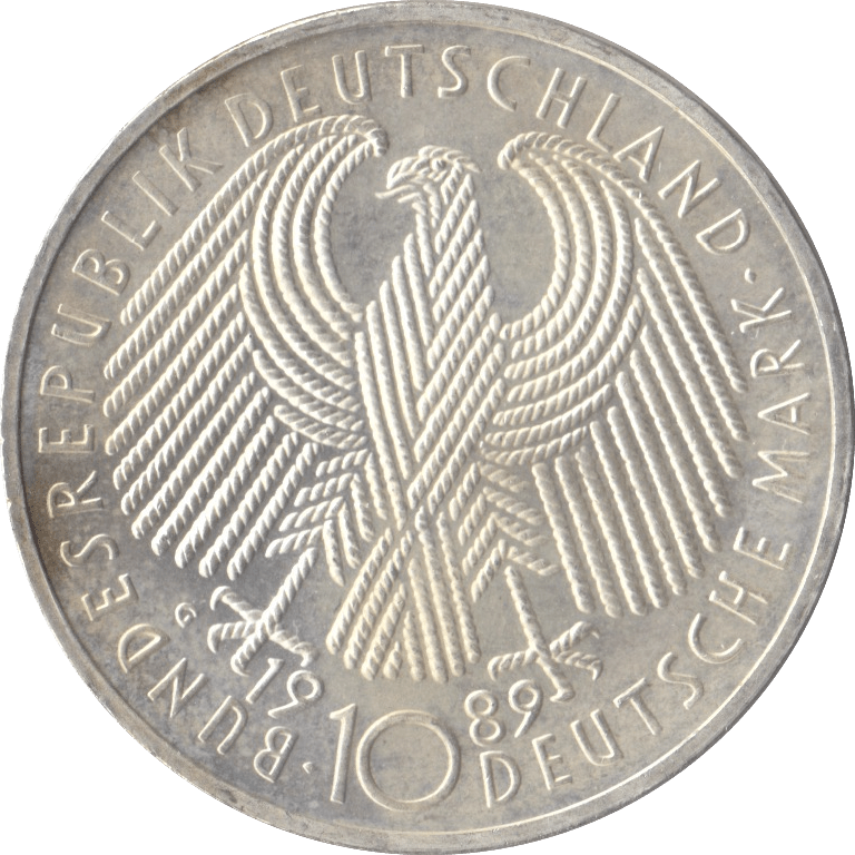 1989 GERMAN FEDERAL REPUBLIC SILVER 10 MARKS - SILVER WORLD COINS - Cambridgeshire Coins