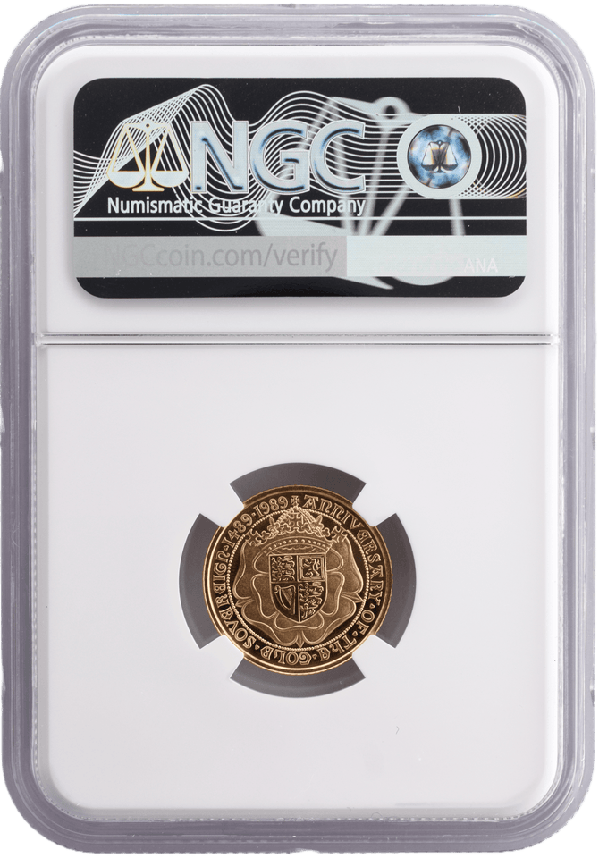 1989 GOLD PROOF HALF SOVEREIGN ANNIVERSARY (NGC) PF69 ULTRA CAMEO - NGC CERTIFIED COINS - Cambridgeshire Coins