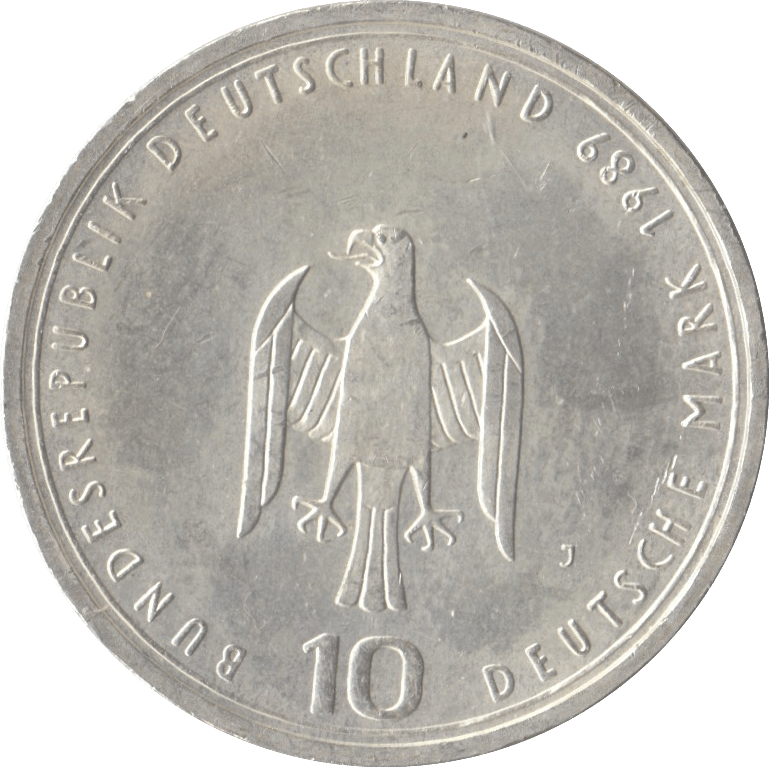 1989 HAMBURG CASTLE GERMANY SILVER 10 MARKS - SILVER WORLD COINS - Cambridgeshire Coins