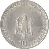 1989 HAMBURG CASTLE GERMANY SILVER 10 MARKS - SILVER WORLD COINS - Cambridgeshire Coins