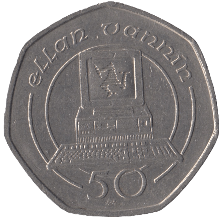 1989 ISLE OF MAN FIFTY PENCE - WORLD COINS - Cambridgeshire Coins