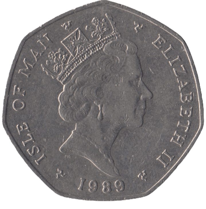1989 ISLE OF MAN FIFTY PENCE - WORLD COINS - Cambridgeshire Coins