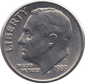 1989 ONE DIME USA - SILVER WORLD COINS - Cambridgeshire Coins