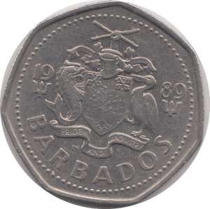 1989 ONE DOLLAR BARBADOS - WORLD COINS - Cambridgeshire Coins
