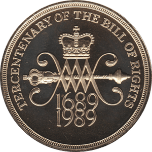1989 TWO POUND £2 PROOF COIN BILL OF RIGHTS ENGLISH CROWN - £2 Proof - Cambridgeshire Coins