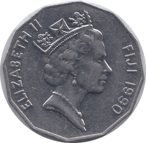 1990 50 CENTS FIJI - WORLD COINS - Cambridgeshire Coins