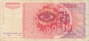 1990 BANK OF YUGOSLAVIA 10 DINARA BANKNOTE REF 1297 - World Banknotes - Cambridgeshire Coins
