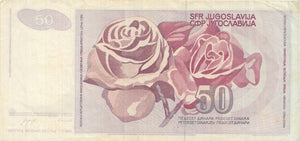 1990 BANK OF YUGOSLAVIA 50 DINARA BANKNOTE REF 1296 - World Banknotes - Cambridgeshire Coins