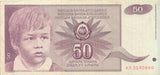 1990 BANK OF YUGOSLAVIA 50 DINARA BANKNOTE REF 1296 - World Banknotes - Cambridgeshire Coins