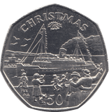 1990 CHRISTMAS 50P LADY OF MANN FERRY ISLE OF MAN - 50P CHRISTMAS - Cambridgeshire Coins