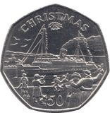 1990 CHRISTMAS 50P LADY OF MANN FERRY ISLE OF MAN - 50P CHRISTMAS - Cambridgeshire Coins
