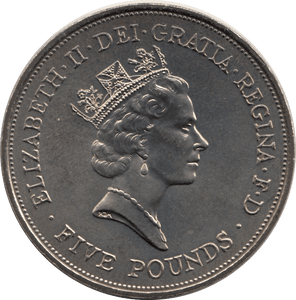 1990 CIRCULATED £5 90th BIRTHDAY QUEEN MOTHER COIN - £5 CIRCULATED - Cambridgeshire Coins