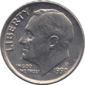 1990 ONE DIME USA PHILADELPHIA MINT - SILVER WORLD COINS - Cambridgeshire Coins