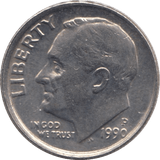 1990 ONE DIME USA PHILADELPHIA MINT - SILVER WORLD COINS - Cambridgeshire Coins
