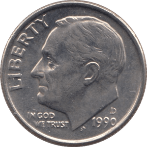 1990 ONE DIME USA - SILVER WORLD COINS - Cambridgeshire Coins