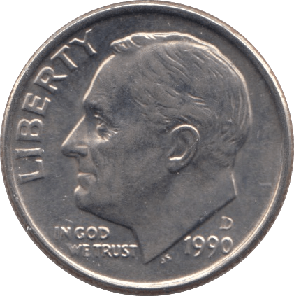 1990 ONE DIME USA - SILVER WORLD COINS - Cambridgeshire Coins