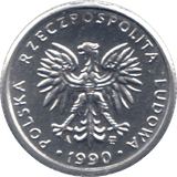 1990 ONE ZLOTY POLAND - WORLD COINS - Cambridgeshire Coins