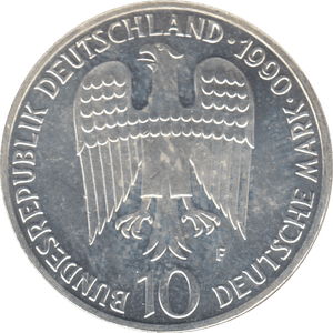 1990 SILVER GERMAN 10 MARK - SILVER WORLD COINS - Cambridgeshire Coins