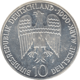 1990 SILVER GERMAN 10 MARK - SILVER WORLD COINS - Cambridgeshire Coins
