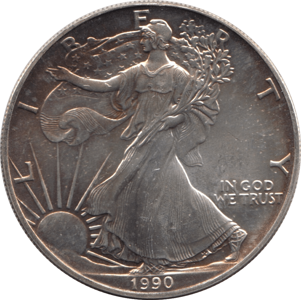 1990 SILVER LIBERTY DOLLAR USA - SILVER WORLD COINS - Cambridgeshire Coins