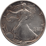 1990 SILVER LIBERTY DOLLAR USA - SILVER WORLD COINS - Cambridgeshire Coins