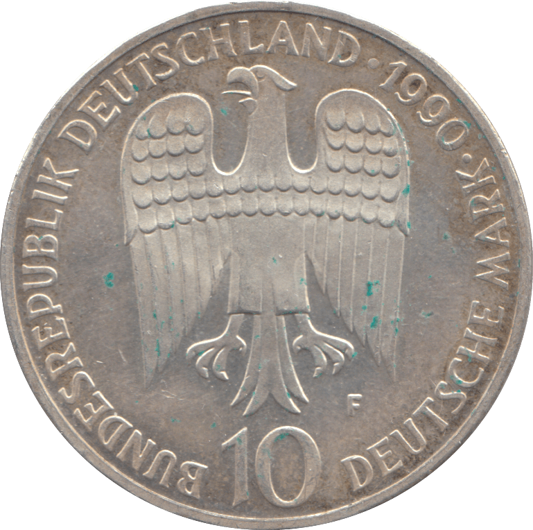 1990 SILVER TEN MARK GERMANY - SILVER WORLD COINS - Cambridgeshire Coins